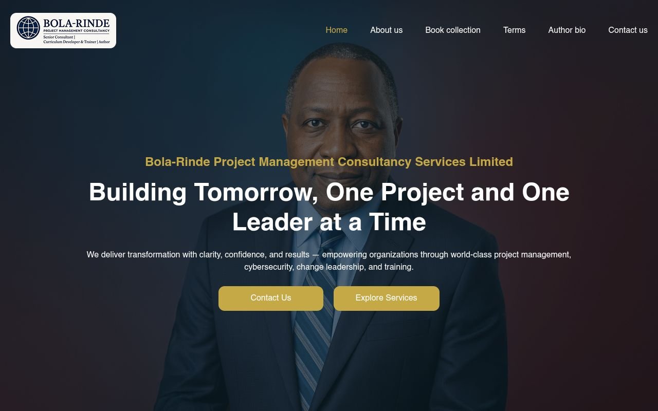 Bola Rinde website built by Cortex Creations
