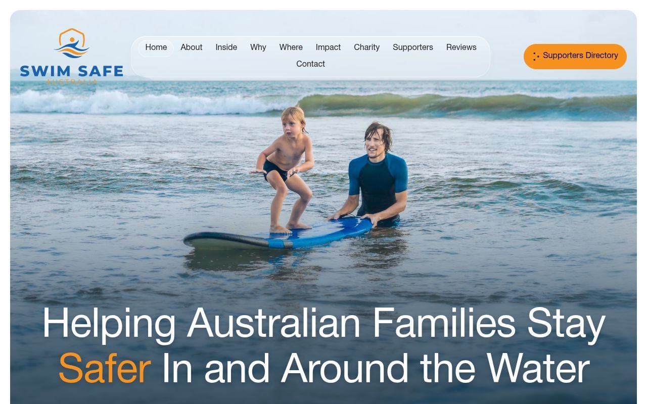 Swim Safe website built by Cortex Creations